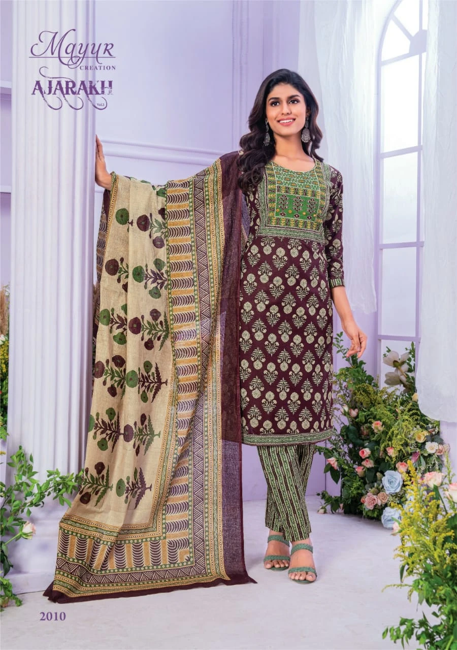 Mayur Ajarakh Vol 2 Pure Cotton Wholesale Readymade Salwar Suit Catalog — Wholesale Salwar Suits, Mayur Dress wholesale from Surat - Gallery Image 5